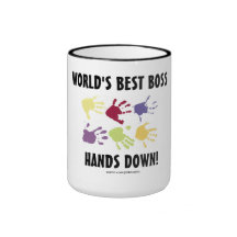 World's Best Boss Hands Down Coffee Mug