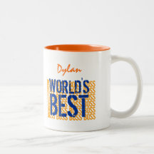 World's Best Boss OrangeBlue Grunge Lettering G455 Mug