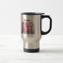 World's Best Boss Pink Black Grunge Lettering G451 Mug