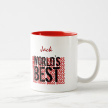 World's Best Boss Red Black Grunge Lettering G456 Coffee Mugs