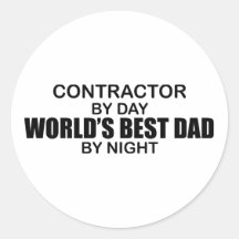 World's Best Dad - Contractor Round Sticker