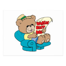 worlds best dad cute fathers day teddy bear design postcards