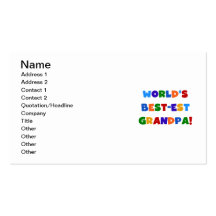 World's Best-est Grandpa Bright Colours Gifts Business Cards