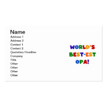 World's Best-est Opa Bright Colours Gifts Business Card Templates