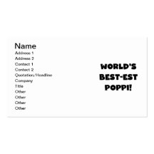 World's Best-est Poppi Black Text Gifts Business Card Templates