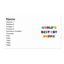 World's Best-est Poppi Bright Colours Gifts Business Card Template