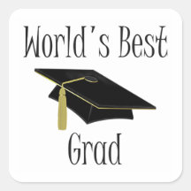 World's Best Grad (black) Sticker
