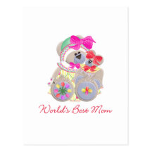 World's Best Mum (bears) Post Cards