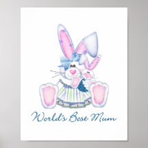 World's Best Mum (bunnies) Print
