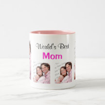 World's Best Mum Photo Mug PInk