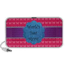 World's best mum pink butterflies portable speaker