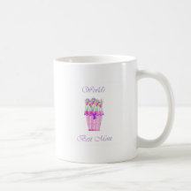 World's Best Mum (pink flowers) Mug