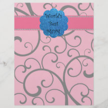 World's best mum pink swirls flyer design