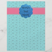 World's best mum turquoise hearts butterflies personalized flyer