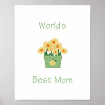 World's Best Mum (yellow flowers) Print