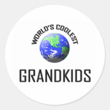 World's Coolest Grandkids Round Stickers