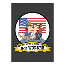 WORLDS GREATEST 9-11 WORKER HEROES CARTOON CUSTOM ANNOUNCEMENTS