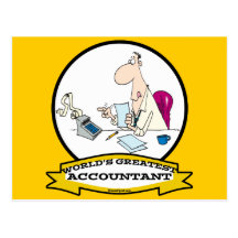 WORLDS GREATEST ACCOUNTANT MEN CARTOON POST CARD