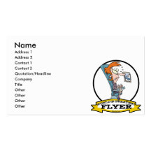 WORLDS GREATEST AIRPLANE FLYER WOMEN CARTOON BUSINESS CARD TEMPLATE