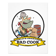 WORLDS GREATEST BAD COOK MEN CARTOON CUSTOM ANNOUNCEMENTS