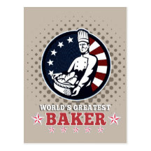 World's Greatest Baker Greeting Card Poster Post Card