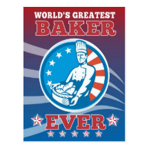 World's Greatest Baker Greeting Card Poster Postcard