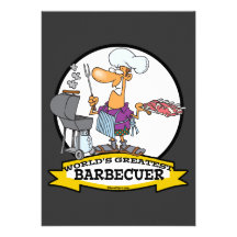 WORLDS GREATEST BARBECUER MEN CARTOON ANNOUNCEMENT