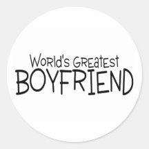 Worlds Greatest Boyfriend Round Sticker