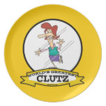WORLDS GREATEST CLUTZ WOMEN CARTOON PLATE