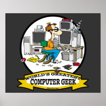 WORLDS GREATEST COMPUTER GEEK MEN CARTOON PRINT