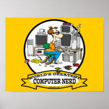 WORLDS GREATEST COMPUTER NERD MEN CARTOON PRINT
