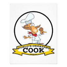 WORLDS GREATEST COOK MEN CARTOON PERSONALIZED INVITATION