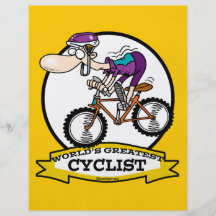WORLDS GREATEST CYCLIST MEN CARTOON CUSTOM FLYER