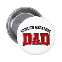 Worlds Greatest Dad Button Red