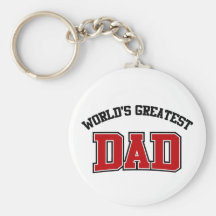 Worlds Greatest Dad Keychain Red