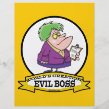 WORLDS GREATEST EVIL BOSS LADY CARTOON FLYER