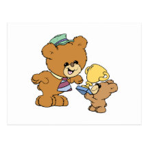 worlds greatest father cute teddy bears design post card