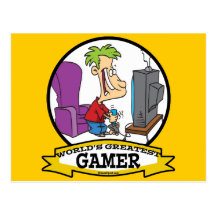 WORLDS GREATEST GAMER II CARTOON POSTCARD