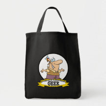 WORLDS GREATEST GEEK II CARTOON TOTE BAG