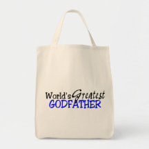 Worlds Greatest Godfather Blue Black Canvas Bags