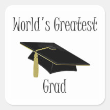 World's Greatest Grad Square Stickers
