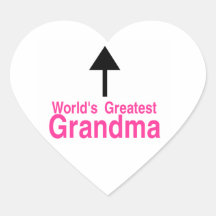 Worlds Greatest Grandma Heart Sticker
