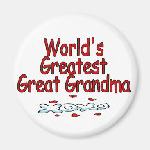 World's Greatest Great Grandma Refrigerator Magnets