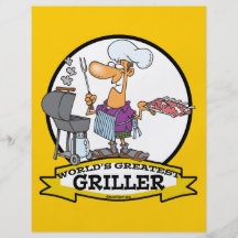 WORLDS GREATEST GRILLER MEN CARTOON CUSTOM FLYER