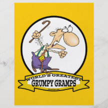 WORLDS GREATEST GRUMPY GRAMPS CARTOON PERSONALIZED FLYER