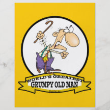 WORLDS GREATEST GRUMPY OLD MAN CARTOON FULL COLOUR FLYER