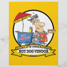 WORLDS GREATEST HOT DOG VENDOR MEN CARTOON FULL COLOR FLYER