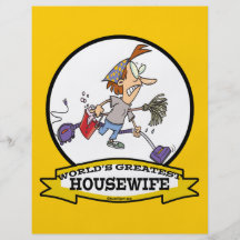 WORLDS GREATEST HOUSEWIFE WOMEN CARTOON FLYER DESIGN