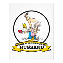 WORLDS GREATEST HUSBAND MEN CARTOON PERSONALIZED ANNOUNCEMENTS