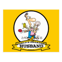 WORLDS GREATEST HUSBAND MEN CARTOON POST CARDS